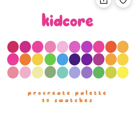Sanrio Colour Palette, Fun Kids Color Palette, Color Palette For Coloring, Kidcore Pallete, Colorful Color Pallete, Cohesive Color Palette, Childhood Color Palette, Indie Colour Palette, Color Swatches Aesthetic