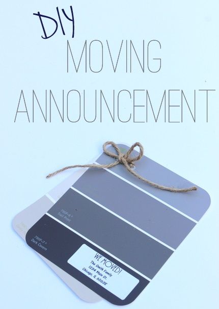 Use paint swatches to make a FREE new home announcement. We love an easy DIY craft project. New Home Announcements, New Home Announcement, Home Announcement, Diy Moving, Paint Sample Cards, New Address Announcement, New Address Cards, New House Announcement, Diy Playbook