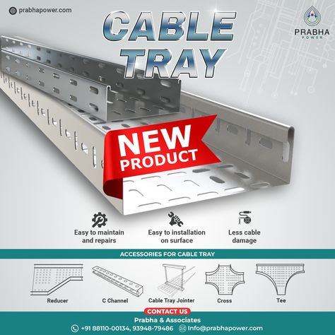 We're excited to announce the launch of our new Cable Trays, now in ready stock! 😊 Our Cable Trays provide a rigid structural system for electrical cables. Get your cabling organized with top-quality cable trays. Order Now and our team will assist you.⚡ ✅ Perforated Cable Trays ✅ Ladder-type cable trays ✅ Wire mesh cable trays 🌐 www.prabhapower.com 📞 8811000134, 9394879486 #cabletray #cabletraysystem #cabletrayaccessories #electricalwork #electricalengineer #electricalsafety Structural System, Cable Trays, Cable Tray, Kebaya Muslim, Electrical Work, Electrical Safety, Wire Mesh, Electrical Engineering, Creative Ads