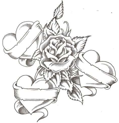 Love Hearts - Possible Tattoo Desgin by SxySam Rose Drawing Tattoo, Herz Tattoo, Tattoos With Kids Names, Heart Coloring Pages, Muster Tattoos, Hearts And Roses, Heart Drawing, Roses Drawing, Cool Coloring Pages