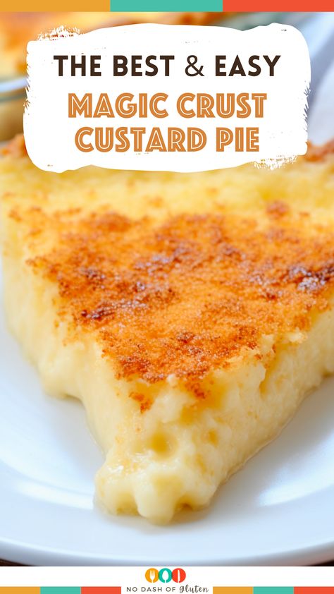 Delight in the Magic Crust Custard Pie, where simplicity meets elegance. A fuss-free recipe creating a self-forming crust and creamy custard. Ideal for gatherings or a cozy treat. Save and share this magical dessert with your loved ones! Pie, Thai Custard With Sticky Rice, Custard Pie Recipe Easy, Best Custard Pie Recipe, Egg Custard Pie Recipe, Custard Recipe Easy, Egg Custard Recipes, French Coconut Pie, Egg Custard Pie