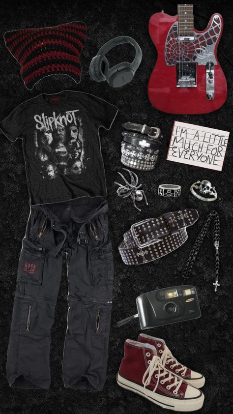 Punk Fashion Aesthetic, Grunge Emo Outfits, Band Shirt Outfits, Goth Fashion Men, Grunge Outfit Inspiration, Ropa Punk Rock, Metal Outfit, Punk Style Outfits, Masc Outfits