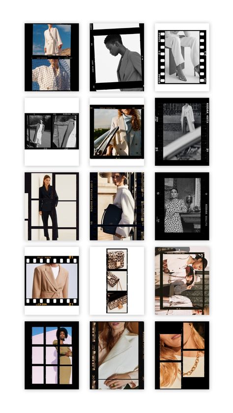 Film Frames for Instagram by Design Love Shop #layout #template #vintage Film Design Layout, Film Layout Design, Instagram Shop Layout, Polaroid Graphic Design, Film Instagram Feed, Lookbook Layout Design, Film Frame Template, Layout Design Instagram, Instagram Layout Design