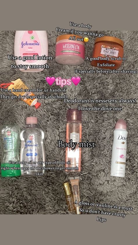 Tips For Hygiene, Woman Hygiene Products, Night Hygiene Routine, Clean Girl Hygiene Routine, Hygiene Products For School, Feminine Hygiene Routine Skin Care, Girls Tips Hygiene, Shower Hygiene Products, Self Care Hygiene Checklist