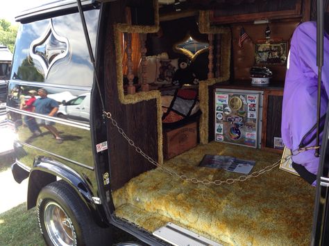 Custom 70s van interior with shag carpet Shag Wagon Interior, Hippies, 70s Custom Van Interior, 70s Camper Van, Boogie Van Interior, Goth Van Life, Retro Van Interior, 70s Van Interior, Hippie Van Interior