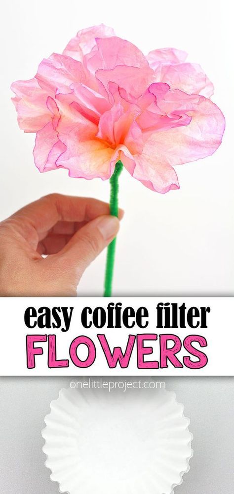 Spring Flower Crafts, Spring Crafts Preschool, Cadeau Parents, Easy Mother's Day Crafts, April Crafts, Coffee Filter Crafts, Coffee Filter Flowers, How To Make Decorations, Crafts From Recycled Materials