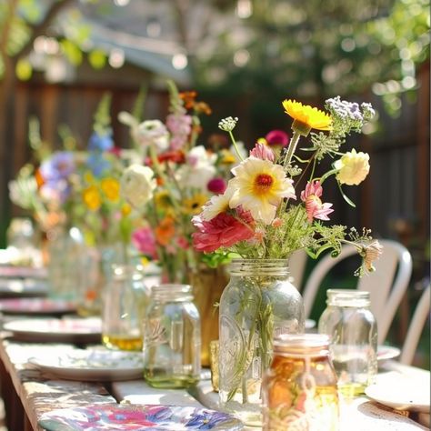 Gardening Themed Party, Garden Tea Party Food Ideas, Flower Garden Party Decorations, Summer Solstice Tablescape, Garden Party Dessert Table, Birthday Garden Party Decorations, Garden Party Tablescapes, Garden Birthday Party Decorations, Garden Party Bridal Shower Ideas