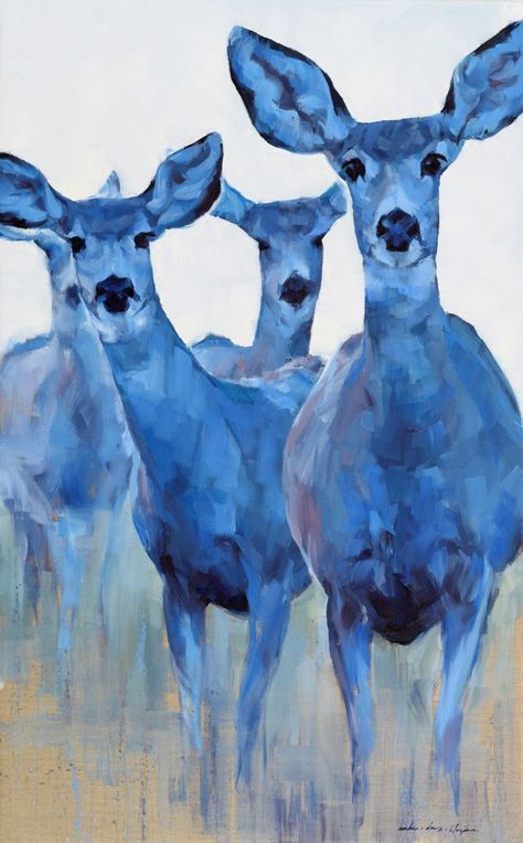 Painting Deer On Canvas, Oil Animal Painting, Modern Animal Art, Kimberly Santini Artist, Deer Art Painting, Charlie Russell, Sky Journal, Journal Summer, Animal Paintings Acrylic