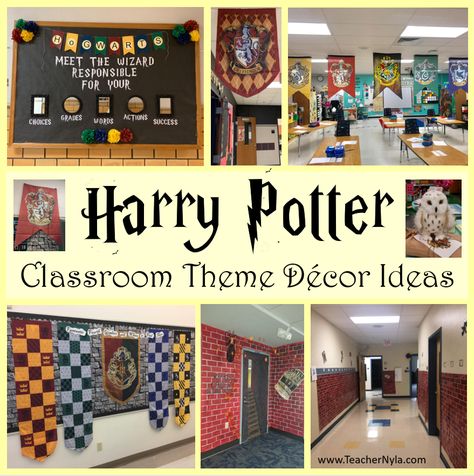 Naruto Classroom Theme, Classroom Themes Harry Potter, Literature Themed Classroom Decor, History Themed Classroom, Hogwarts Classroom Decor, Slytherin Classroom, Harry Potter Classroom Ideas, Harry Potter Theme Classroom, Cafe Themed Classroom