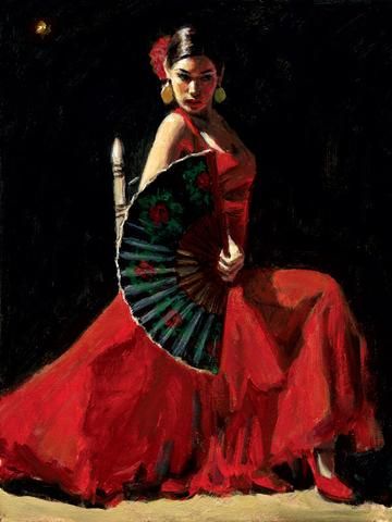 Fabian Perez, Dancer Painting, Spanish Dancer, Dancers Art, Dance Paintings, Flamenco Dancers, Figurative Artwork, Figure Sketching, Fete Anime