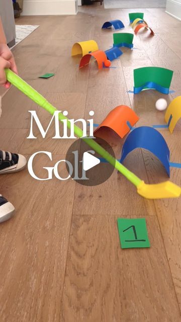 Diy Mini Golf Hole, Diy Indoor Mini Golf, Diy Putt Putt Golf, Golf Activities For Kids, Diy Minigolf, Steam Activities For Toddlers, Golf Crafts For Kids, Mini Golf At Home, Mini Golf Diy