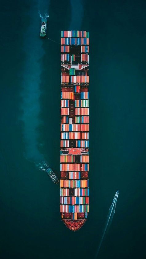 Container Ship Aerial View iPhone Wallpaper Landscape Photography Tips, Earth Photo, Photo Sky, Container Ship, Aerial Photography Drone, Fotografi Kota, Drone Design, Mountain Canvas, Wallpaper Android