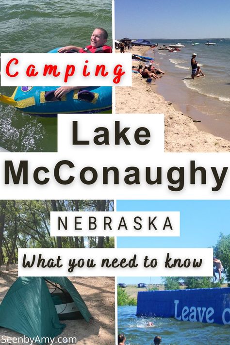 Lake Mac is hugely popular for outdoor recreation & lake activities. Those seeking the best of lake life - boating, water sports, swimming, and beach camping - will love it here. Read on for everything to know about camping at Lake McConaughy in Nebraska. Lake McConaughy Nebraska | Lake McConaughy Nebraska Camping | Camping In Nebraska | Weekend Trips From Denver | Long Weekend Trips From Denver | Lake Camping Near Colorado | Things To Do In Nebraska | Nebraska Travel | Midwest Travel Things To Do In Nebraska, Lake Mcconaughy, Nebraska Travel, Lake Activities, Sports Swimming, Long Weekend Trips, Camp Lake, Lake Camping, Midwest Travel