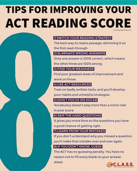 8 Tips to Improve Your ACT Reading Score Act Reading Test Tips, Act Math Tips, 36 Act Score, Act Prep Tips English, Act Test Hacks, Act Test Tips, Act English Tips, Act Prep Tips, Act Tips And Tricks