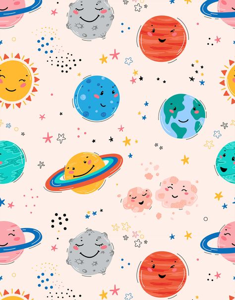 Kids Wallpaper Boys, Girly Space Wallpaper, Space Kids Wallpaper, Cute Planet Wallpaper, Toddler Ipad Wallpaper, Kids Ipad Wallpaper, Cool Kids Aesthetic, Ipad Wallpaper Cute, Toddler Wallpaper