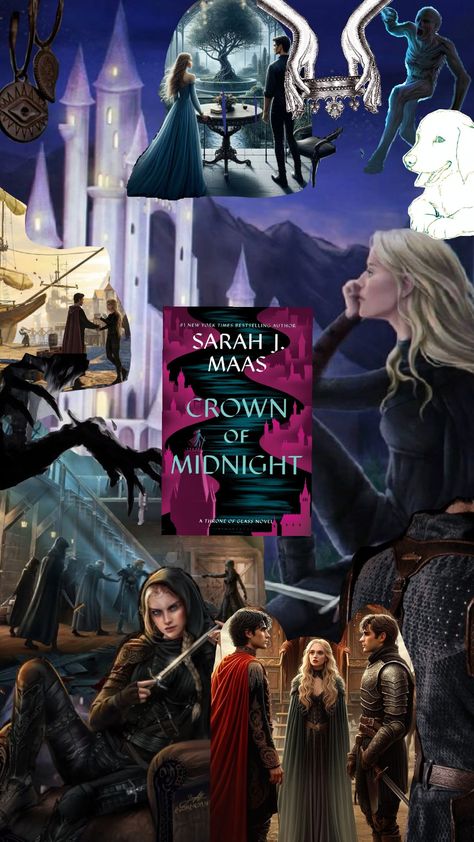 Crown of Midnight by Sarah J Maas 3/8 in the Throne of Glass series #tog Throne Of Glass Party, Throne Of Glass Yulemas Ball, Crown Of Midnight Aesthetic, Throne Of Glass Map, Throne Of Glass Aesthetic, Fantasy Romance Art, Sjm Universe, Throne Of Glass Fanart, Book Vibes
