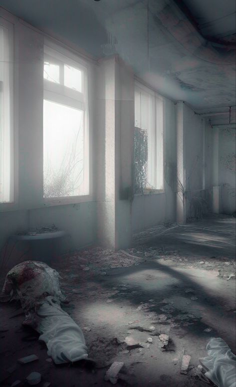 Creepy Medical Aesthetic, Creepy Hospital Room Aesthetic, Abandoned Hospital Creepy Mental Asylum, Mental Asylum Room, Clay Plushies, Zombie Hospital, Haunted House Aesthetic, Hospital Prank, Creepy Hospital