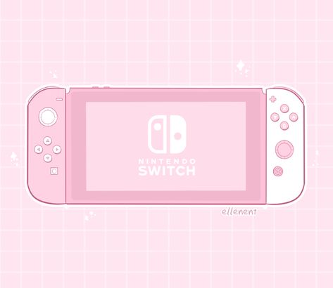 Pink Nintendo Switch, Nintendo Wallpaper, Gamer Wallpaper, Pink Nintendo, Pink Games, Graphisches Design, Seni 2d, Pastel Pink Aesthetic, Cute Kawaii Drawings