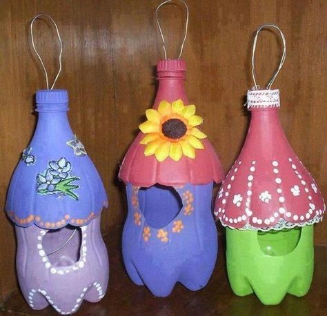 recycled crafts for kids and adults, handmade bird feeders recycling plastic bottles #recyclingprojects Recycled Crafts, Recycling Plastic, Recycled Crafts Kids, Diy Home Decor Bedroom, Recycle Plastic Bottles, Crafts Diy, Home Decor Bedroom, Decor Bedroom, Recycled Plastic