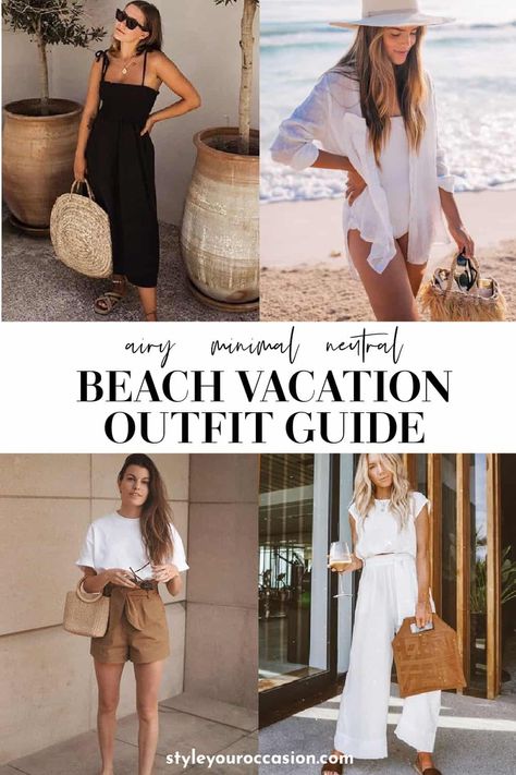 Neutral Beach Aesthetic Outfit, 3 Day Beach Trip Outfits, Beach Resort Outfits 2023, Fall In Hawaii Outfits, Hawaii Fall Outfit, Airport Outfit Hawaii, Resort Wear For Women Classy Vacation, Vacation Outfits 2024, Hawaii Vacation Outfits 2023