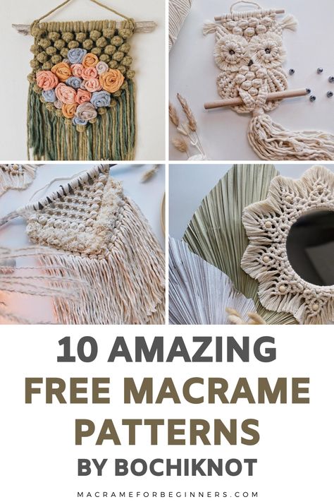 Do you want to learn how to make gorgeous Macrame wall hangings, bags, and the cutest baby nursery projects? Then you’ll love Bochiknots amazing free projects and tutorials! Run by self-taught Macrame artist Nicole from Calgary, Canada, this Youtube Channel is just what you need to improve your #Macrame skills! I’m so happy and honored I had a chance to talk to Nicole and ask her all about her journey into becoming such a talented Macrame teacher. #macrameforbeginners #macramepatterns Unique Macrame Projects, Macrame Flower Tutorial Free Pattern, Macrame Mandala Diy Free Pattern, Macrame Flower Wall Hanging Tutorial, Unique Macrame Ideas, Spring Macrame, Beginners Macrame, Nursery Projects, Learn Macrame