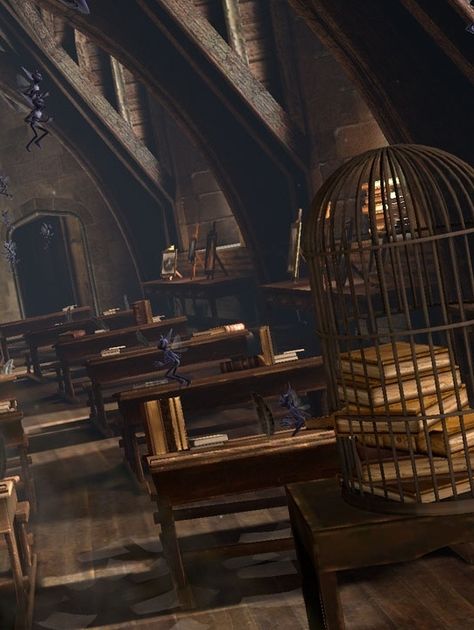 Welcome to Defense Against the Dark Arts Class! Hogwarts Charms Classroom, Defence Against The Dark Arts Classroom, Defense Against The Dark Arts Classroom, Defence Against The Dark Arts Aesthetics, Charms Class Aesthetic, Hogwarts Classrooms, Art Class Aesthetic, Defence Against The Dark Arts, Defense Against The Dark Arts
