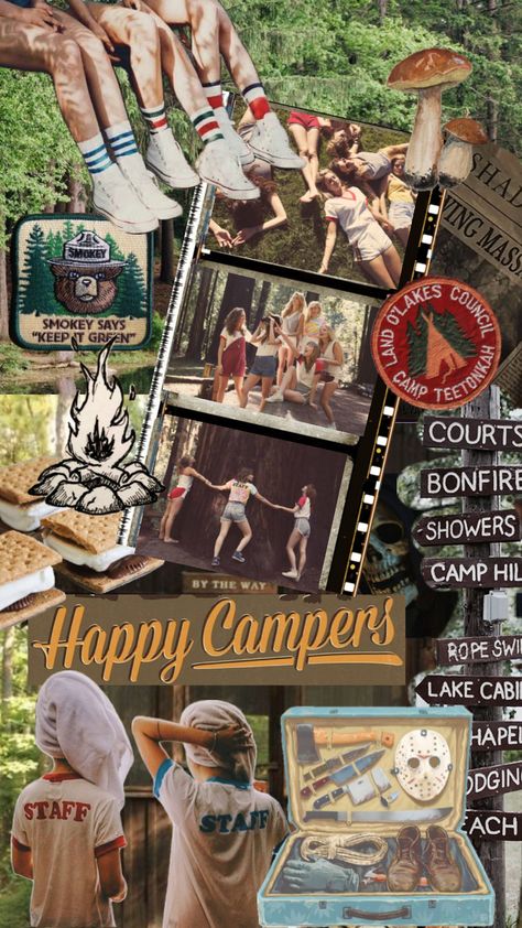 1970s Camping Aesthetic, Camp Counselor Aesthetic 70s, 1970s Summer Camp Aesthetic, Slasher Summer Aesthetic Wallpaper, Summer Camp 80s Aesthetic, 70s Camp Aesthetic, Slasher Camp Aesthetic, Horror Summer Camp Aesthetic, Slasher Summer Wallpaper