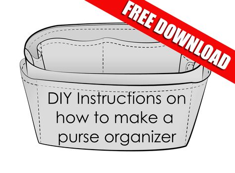 Sewing Instructions on how to make your own purse organizer insert Diy Purse Organizer Insert, Diy Bag Organiser, Purse Organizer Pattern, Diy Clothes Organiser, Diy Purse Organizer, Sewing Classes For Beginners, Tote Bag Organizer, Purse Organizer Insert, Purse Insert