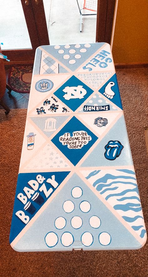 Custom Pong Table, Beer Pong Diy, Wedding Beer Pong Table, Wedding Beer Pong, Pong Table Painted, College House Ideas, Lily Pulitzer Wallpaper, Custom Beer Pong Tables, Beer Pong Table Diy