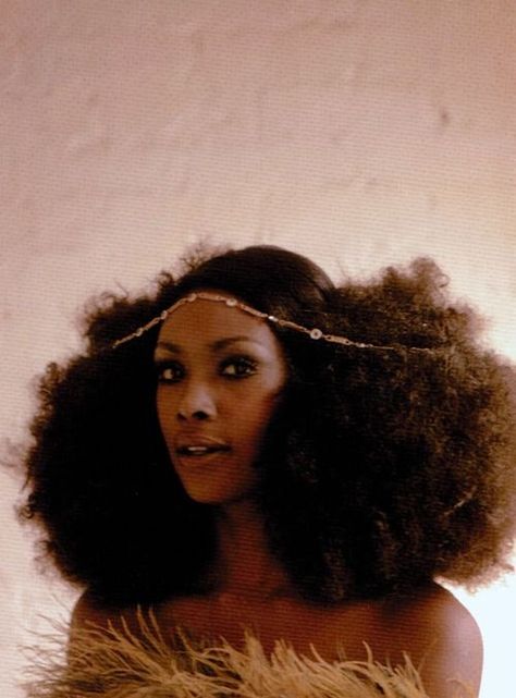 1970s disco-style hairdo Cabello Afro Natural, Hair Evolution, 70s Hair, Hair Puff, Hair Afro, Pelo Afro, African American Woman, Afro Puff, 4c Hair