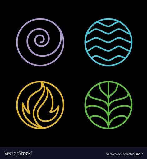 4 Elements Tattoo, Earth Symbol, Element Tattoo, The 4 Elements, Nature Symbols, Elements Tattoo, Circle Line, Line Logo, 4 Element