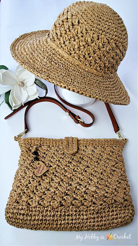 My Hobby Is Crochet: Raffie Crossbody Bag | Free Crochet Pattern Crochet Straw Bag Pattern Free, Crochet Crossbody Bag Pattern Free Purse Tutorial, Raffia Crossbody Bag, Crochet Visor Hat Pattern Free, Crochet Bag Raffia, Raffia Crochet Bag Pattern Free, Crochet Raffia Bag Pattern Free, Crochet Bag Pattern Free Easy Handbags, Crochet Crossbody Bag Pattern Free