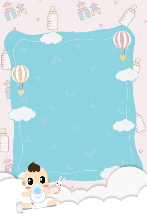 Pink Cute Baby Cartoon Illustration Stationery Background Kartu Tasyakuran Aqiqah, Baby Kartun, Baby Boy Background Design, Background Aqiqah, Pink Baby Background, Cute Pink Cartoon, Stationery Background, Baby Cartoons