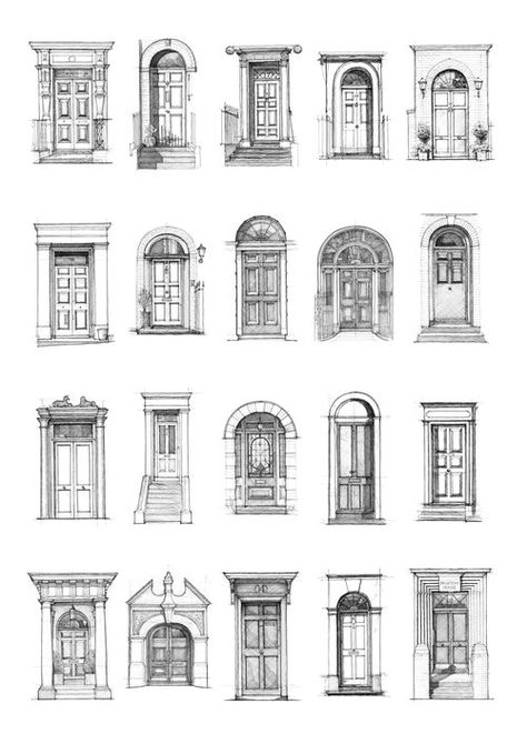 Door Sketch Drawing, Doors Illustration, Luke Adam Hawker, Luke Adam, Sketchbook Architecture, Architecture Drawing Presentation, Architecture Drawing Sketchbooks, Architecture Drawing Plan, Interior Architecture Drawing