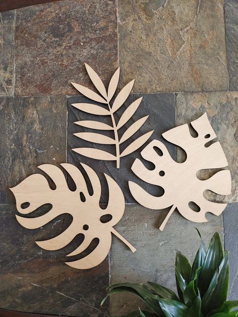 Wood Monstera Leaf, Palm Leaf Laser Cut Wall Hanging, Birthday Gifts, Tropical Party Decor Supplies, Summer Party Decor Bee Mobile, Mini Nails, Tropical Party Decor, Summer Party Decor, Dance Crafts, Leaf Cutout, Tropical Party Decorations, Bee Sign, Laser Cut Wood Crafts