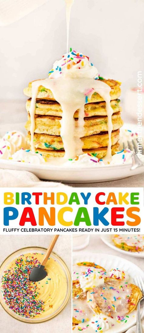 Birthday Cake Pancakes, Latest Birthday Cake, Cake Mix Pancakes, Cooking Journal, Birthday Pancakes, Cake Pancakes, Make Birthday Cake, Pancake Cake, Cookie Cake Birthday
