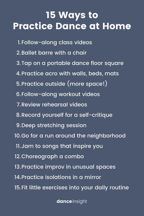 How To Practice Dance At Home, Learning Dance At Home, Dance Room At Home, How To Learn Dance At Home, How To Learn To Dance, Dance Improv Tips, Learn How To Dance, Learn Ballet At Home, How To Become A Better Dancer