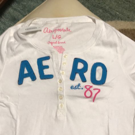 White Aeropostale Logo Tee... Never Been Used Peru, French Core, Aeropostale Outfits, Aeropostale Logo, Thrift List, Vintage Hollister, Pretty Fits, Kitty Clothes, Hello Kitty Clothes