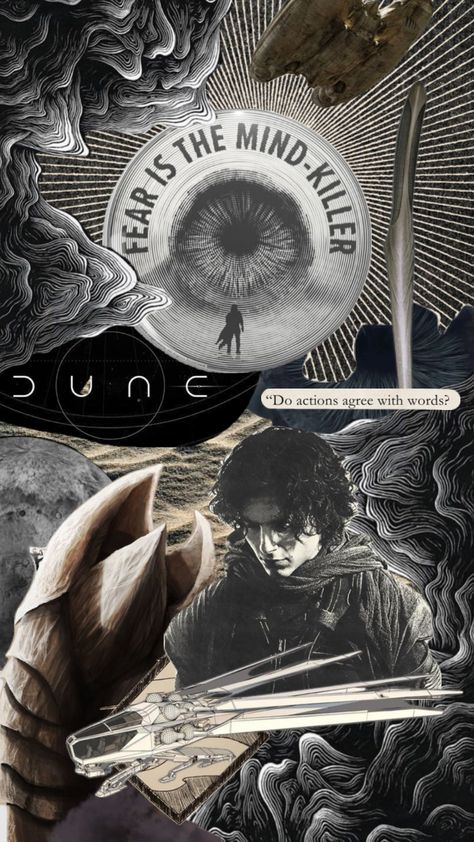 #dune #dunemovie #duneparttwo Dune Quotes, Dune Film, Dune Book, Dune Art, Creative Bookmarks, Movies And Series, Collage Poster, The Dunes, Cool Backgrounds