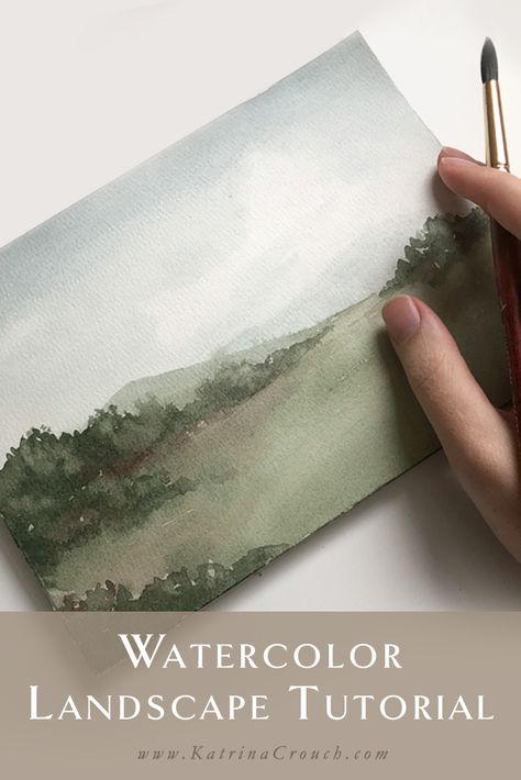 How To Paint A Watercolor Landscape, Beginner Watercolor Ideas Landscape, Watercolor Instruction Step By Step, Diy Watercolor Painting Landscape, Diy Watercolor Landscape, Watercolor Art For Bedroom, Watercolor Mountain Landscape Tutorial, Watercolor Abstract Landscape Paintings, Abstract Art Landscape Watercolor