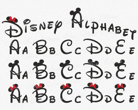 Disney SVG Font Disney Alphabet SVG  ► DESCARGA INMEDIATA Se trata de un producto digital sin producto físico. ESTO NO ES UN VERDADERO TIPO DE ARCHIVO DE FUENTE!! Estas son cartas individuales para cortadores o proyects DIY.  Recibirás lo siguiente: ✓ 71x SVG fuente de Minnie + 1x SVG Minnie Font Alphabet Disney, Mickey Font, Disney Font Free, Disney Cricut, Alfabeto Disney, Disney Letters, Cricut Disney, Disney Alphabet, Schrift Design