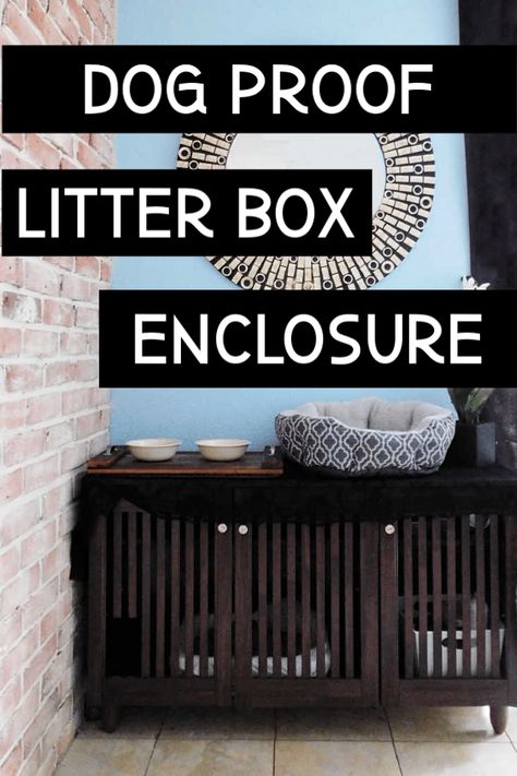 DIY dog proof litter box #cat #catlitter #litterbox #dogprooflitterbox #catdiy #catideas #pets #diypets #petideas Upcycling, Diy Litter Box Cover, Cat Furniture Diy Homemade, Dog Proof Litter Box, Cat Litter Box Diy, Hiding Cat Litter Box, Cat Litter Cabinet, Dog Litter Box, Diy Litter Box