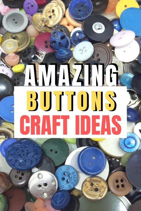 Small Button Crafts, Button Craft Ideas For Adults, Things To Do With Old Buttons, Buttons And Beads Crafts, Diy With Buttons Ideas, Things To Make With Old Buttons, Ideas With Buttons Creative, Craft Using Buttons, What To Do With Buttons Ideas