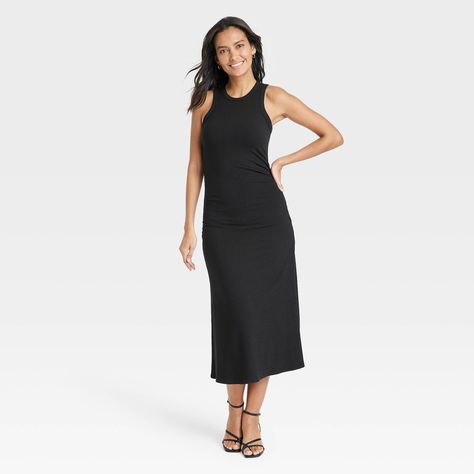 Women's Rib Knit Midi Bodycon Dress - A New Day™ | Target Target Black Dress, Bodycon Black Dress Outfit, Black Bodycon Dress Outfit Casual, Black Midi Dress Outfit Casual, Bodycon Dress And Sneakers Outfit, Best Amazon Dresses, Black Bodycon Dress Outfit, Black Midi Dress Outfit, Knitted Dress Outfit