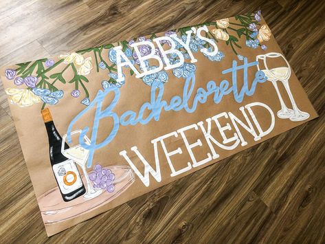 Kraft Paper Banner, Painted Banner, 21st Birthday Banner, Font Cursive, Bachelorette Banner, Graduation Party Banners, Preppy Decor, Custom Birthday Banners, Cute Banners