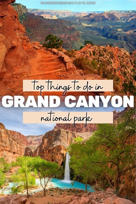 15 Best Things to do in Grand Canyon National Park! Are you planning an Arizona vacation & looking for things to do in Arizona? Add the Grand Canyon to your Arizona itinerary! In this travel guide to Grand Canyon National Park you'll find the best things to do, including top hikes, waterfalls, and more! | attractions in Grand Canyon National Park | Arizona travel | USA travel | Grand Canyon road trip | Grand Canyon hikes | Grand Canyon waterfalls | Grand Canyon trails | #GrandCanyon #Arizona Los Angeles, Road Trip Grand Canyon, Grand Canyon Hikes, Grand Canyon Waterfalls, Grand Canyon Road Trip, Arizona Itinerary, Things To Do In Arizona, Grand Canyon Vacation, Grand Canyon Tours
