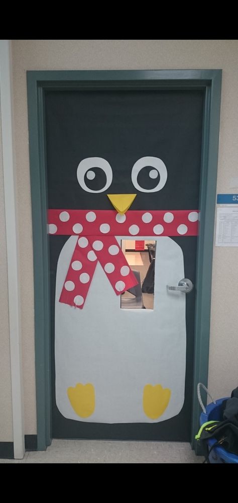 Winter Classroom Door Ideas Easy, Penguin Classroom Door, January Door Decorations, Winter Door Decorations Classroom, Preschool Door Decorations, Winter Classroom Door, Winter Valentines, Class Door Decorations, Door Decorations Classroom Christmas