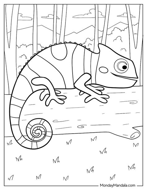 Chameleons, Chameleon Coloring Page, Chameleon Craft, Brass Fasteners, Bulging Eyes, Animals Coloring, Different Shades Of Green, Construction Paper, Animal Coloring Pages