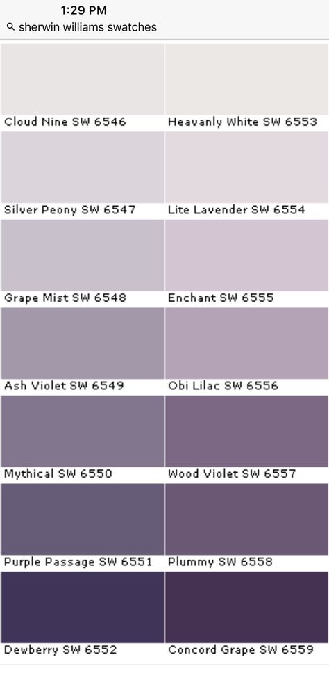 Best Purple Wall Color, Lavender Grey Color Palette, Purple Grey Paint Color Bedroom, Dusty Violet Paint Color, Silver Purple Paint Color, Lavendar Walls Office, Lavender Bedroom Walls Inspiration, Light Lavender Bedroom Paint Colors, Purple And Grey Bedroom Ideas Master Bathrooms Color Combinations