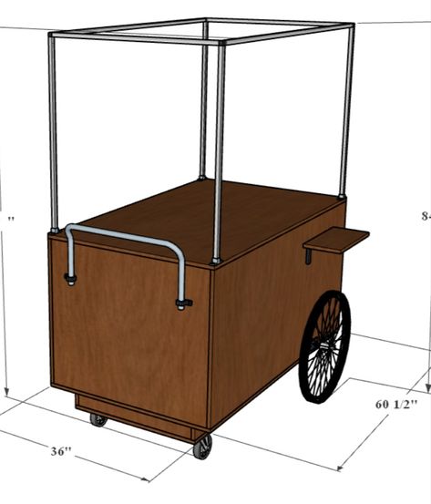 CNC (SVG and DFX) Files now available for this plan.  Click "Visit" for complete details. Catering Cart, Party Rental Ideas, Cart Ideas, Food Cart Design, Wood Company, Ice Cream Cart, Drink Cart, Lawn Party, Candy Cart